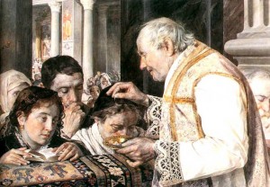 Julian Fałat "Popielec", 1881, akwarela na kartonie