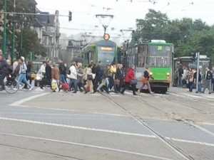 stanęły tramwaje w centrum Poznania Foto: lepszyPOZNAN.pl / gsm