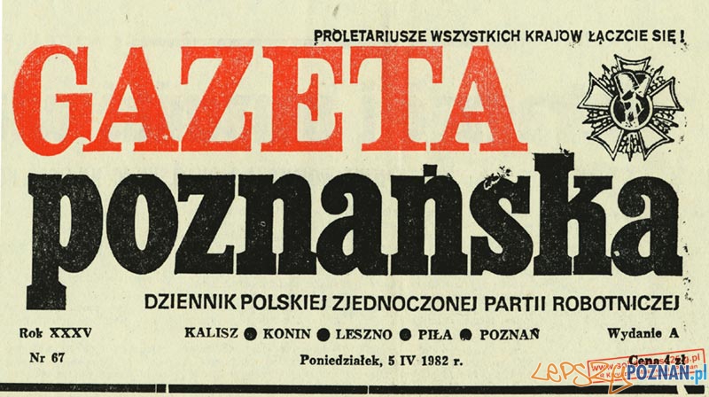 Gazeta Poznańska (1982) Foto: http://internowani.xg.pl