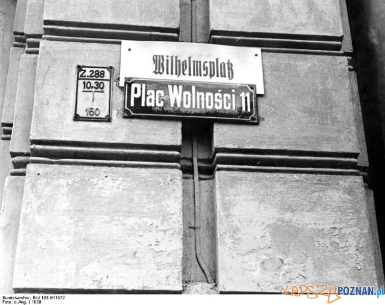 Niemieckie tablice w Poznaniu podczas okupacji