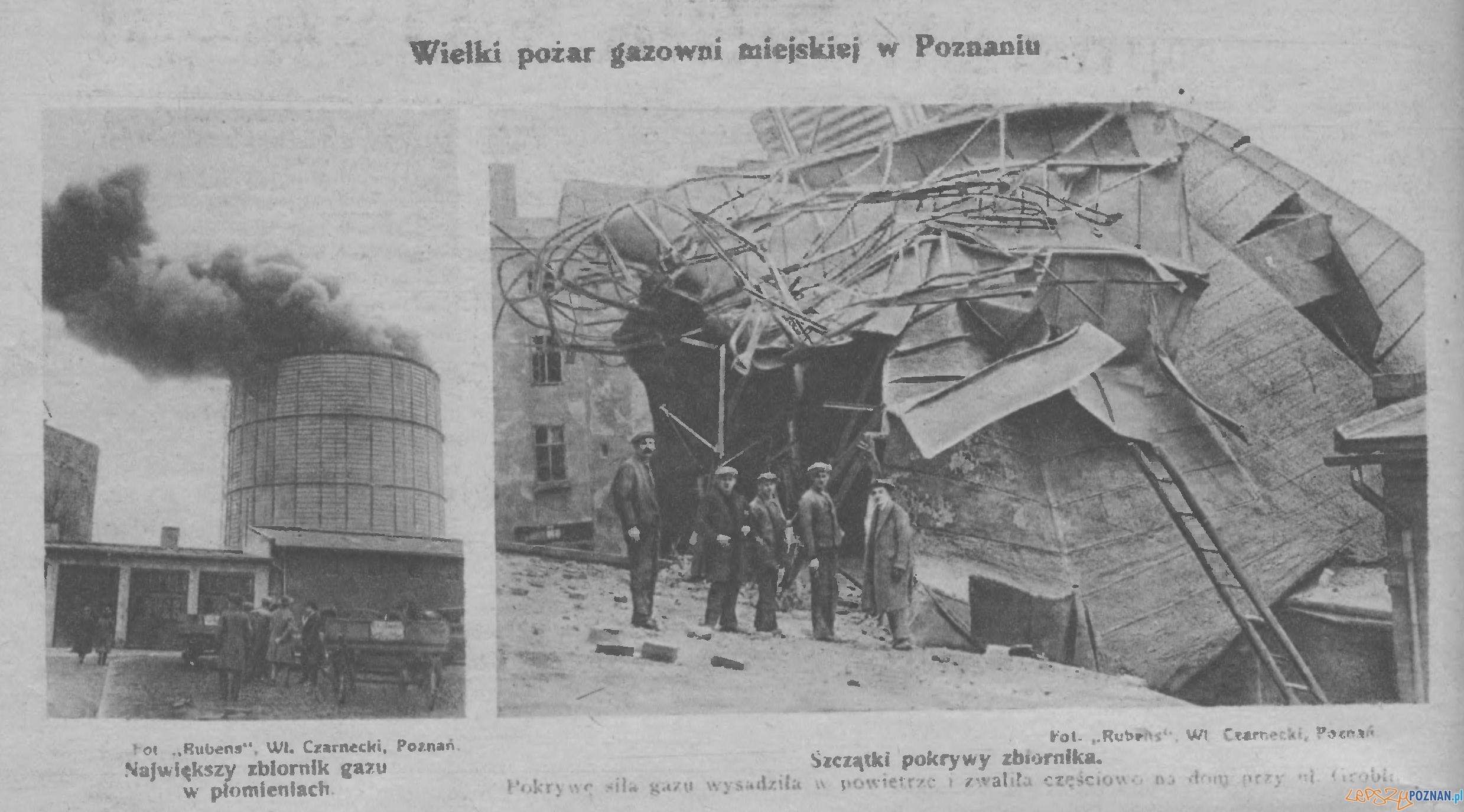 Pożar Gazowni w Poznaniu 1926 za Przewodnikiem Katolickim