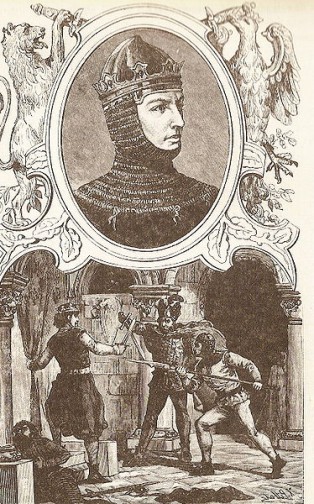Rycina ks. Pillatiego zamieszczona w książce Kraszewskiego (1888) przedstawiająca króla Przemysława