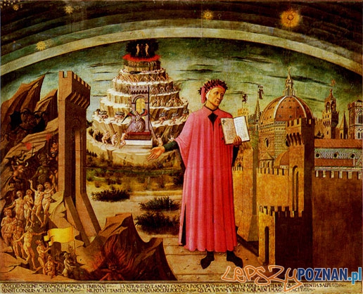 Fresk Domenico di Michelino Dante i trzy królestwa (1465) Foto: wikipedia