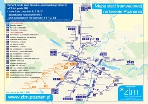 Mapa sieci tramwajowej od 5 listopada 2011 Foto: ZTM