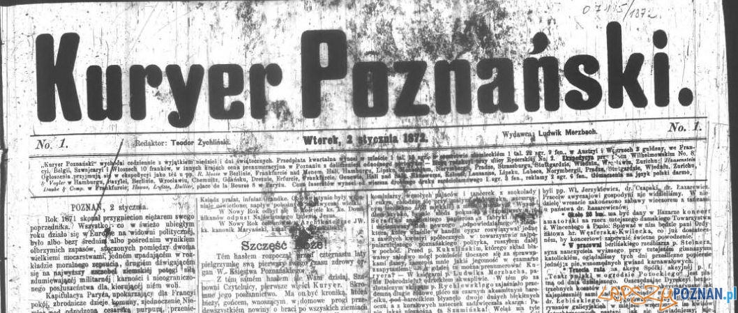 Kuryer Poznański, nr 1 2 stycznia 1872