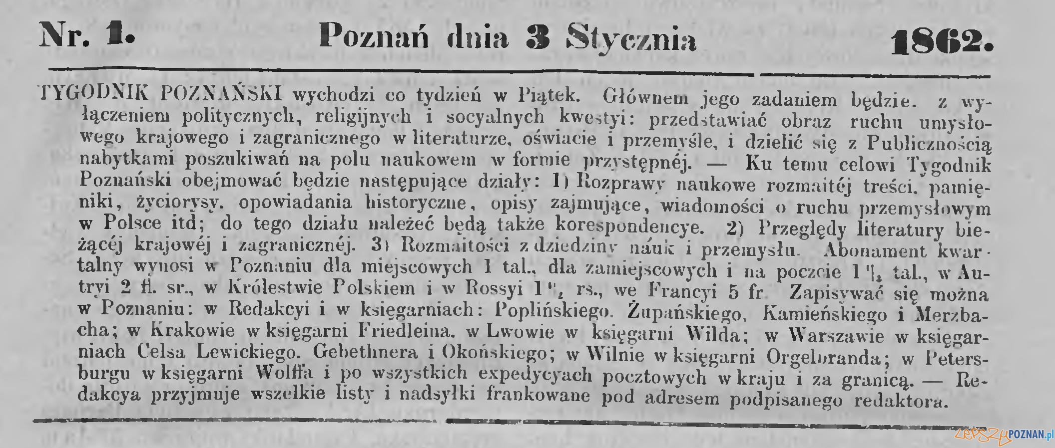 Tygodnik Poznański numer 1