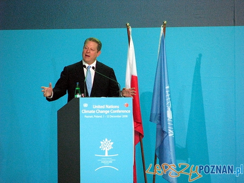 Al Gore podczas konferencji klimatycznej w Poznaniu