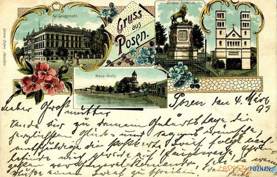 Pocztówka z Poznania rok 1899 Foto: fotopolska.eu