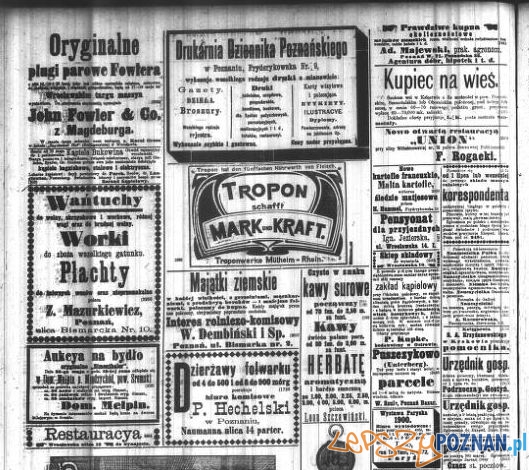 Dziennik Poznanski 1900 reklamy
