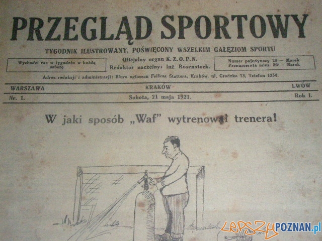 Pierwsze wydanie Przeglądu Sportowego z 21 maja 1921 roku