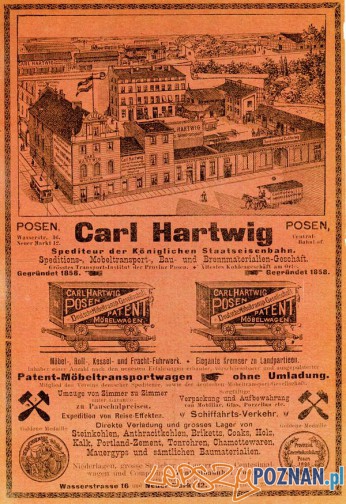 Carl Hartwig, Wodna 16 - 1905 Foto: Muzeum Narodowe w Poznaniu, wystawa Miejska ikonosfera na drukach reklamowych z widokami Poznania 18