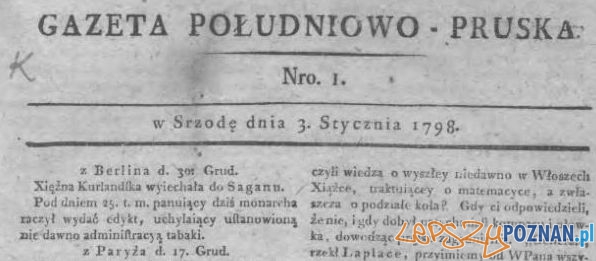 Gazeta Południowo - Pruska Foto: Wielkopolska Biblioteka Cyfrowa