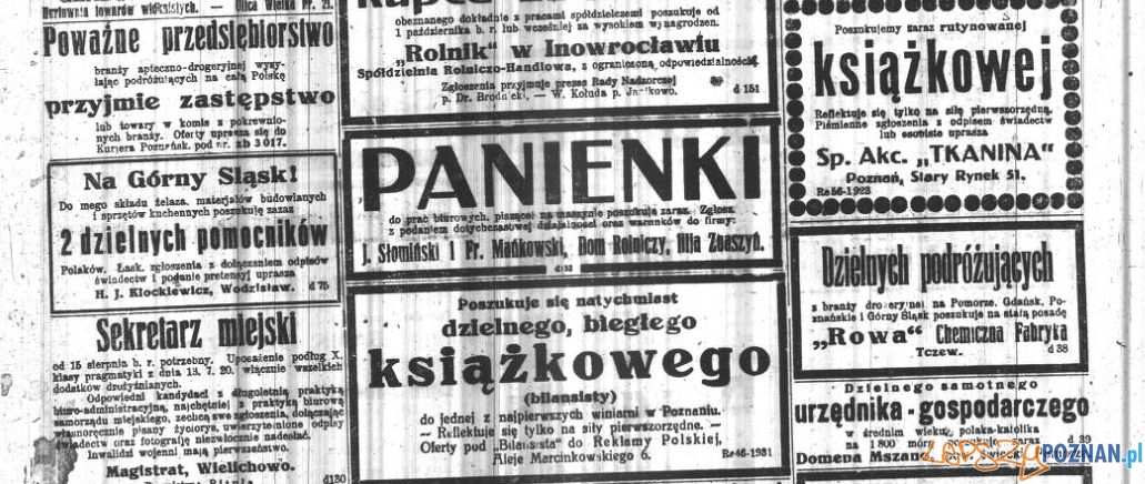 Kurier Poznański ogłoszenia 8 lipca 1922 Foto: Wielkopolska Biblioteka Cyfrowa
