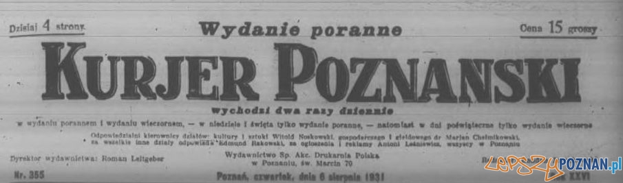 Kurjer Poznański, wydanie poranne 6 sierpnia 1931
