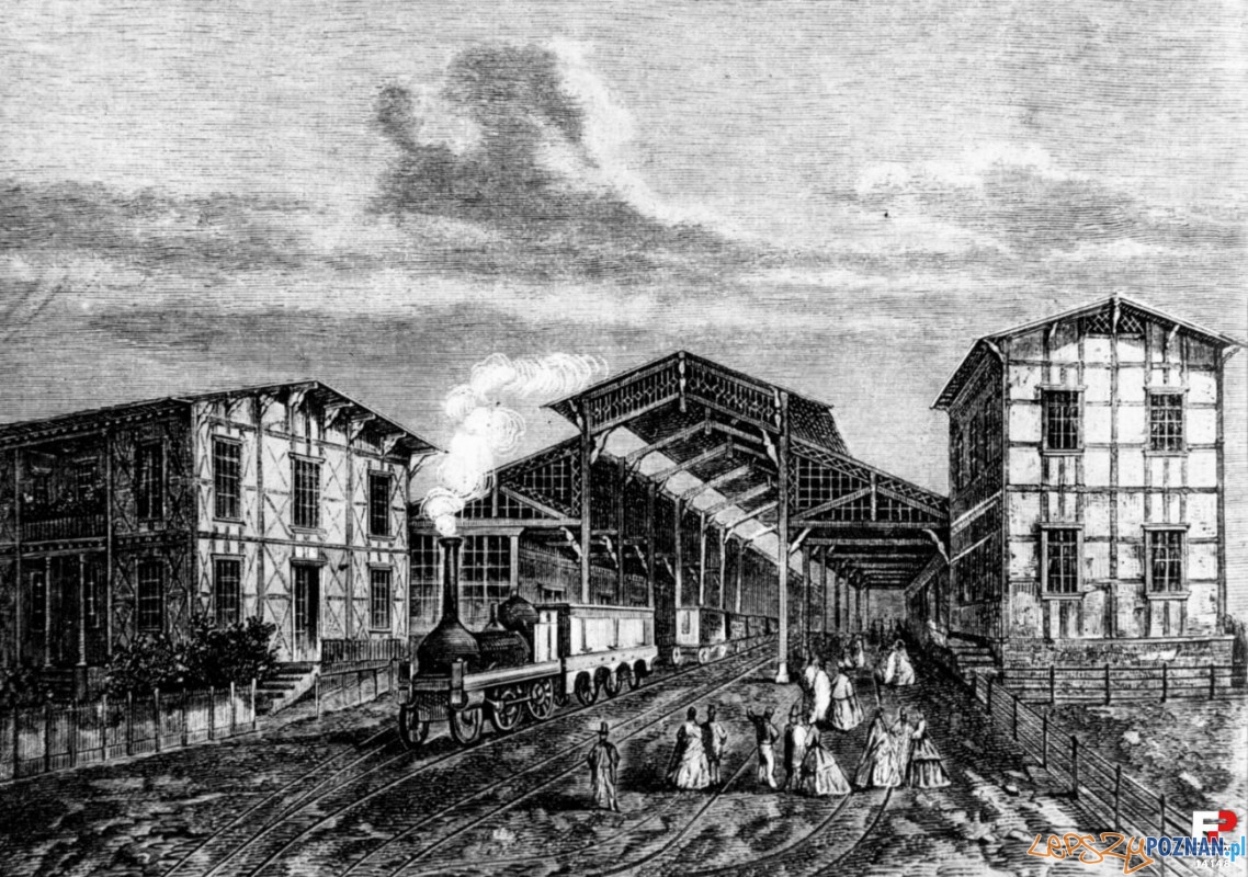 Pierwszy dworzec kolejowu na Jeżycach 1863 Foto: fotopolska.eu