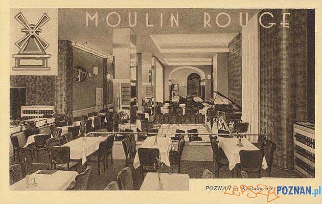 Pocztówka reklamowa - Moulin_Rouge, lata międzywojenne Foto: poznan.wikia.com