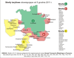 Strefy komunikacyjne w aglomeracji poznańskiej Foto: materiały informacyjne