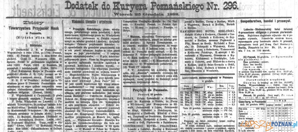 Dodatek do Kuryera Poznańskiego z 25 grudnia 1888