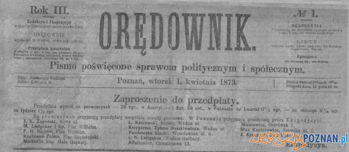 Oredownik nr 1 - 1 kwietnia 1873