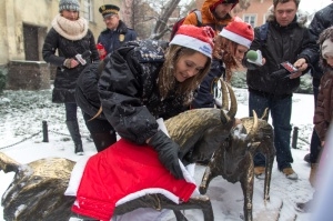 Koziołki przed Urzędemi Miasta będą miały ciepło  Foto: lepszyPOZNAN.pl / Piotr Rychter