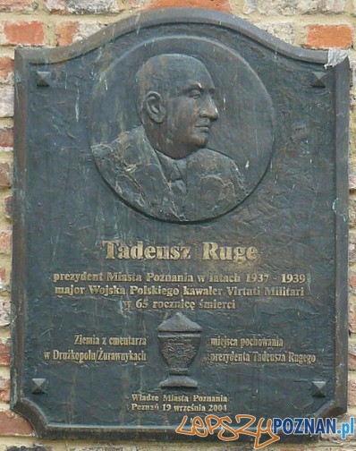 Tablica pamiątkowa Tadeusza Ruge Foto: wikipedia.pl