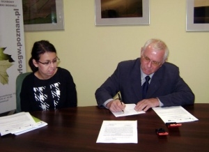 Podpisanie umowy o dofinansowanie budowy kanalizacji w Mrowinie Foto: Urząd Gminy Rokietnica
