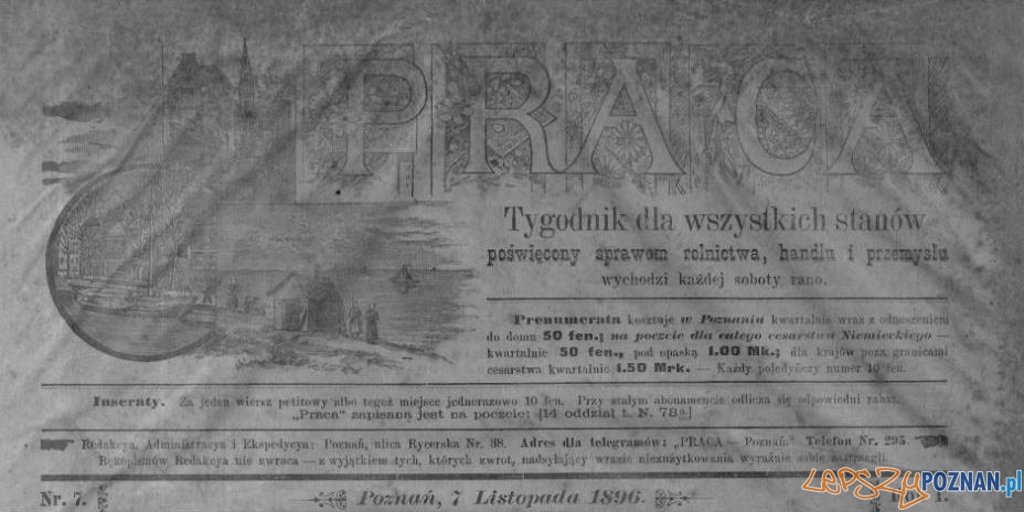Tygodnik Praca nr 7 1896 Foto: Wielkopolska Biblioteka Cyfrowa
