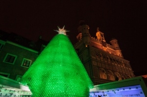 Miejska ekochoinka już rozświetlona - Poznań 14.12.2013 r. Foto: LepszyPOZNAN.pl / Paweł Rychter