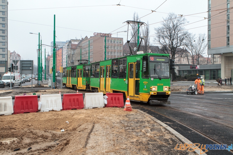 Tramwaje wracają na Kaponierę - Poznań 18.01.2014 r. Foto: LepszyPOZNAN.pl / Paweł Rychter