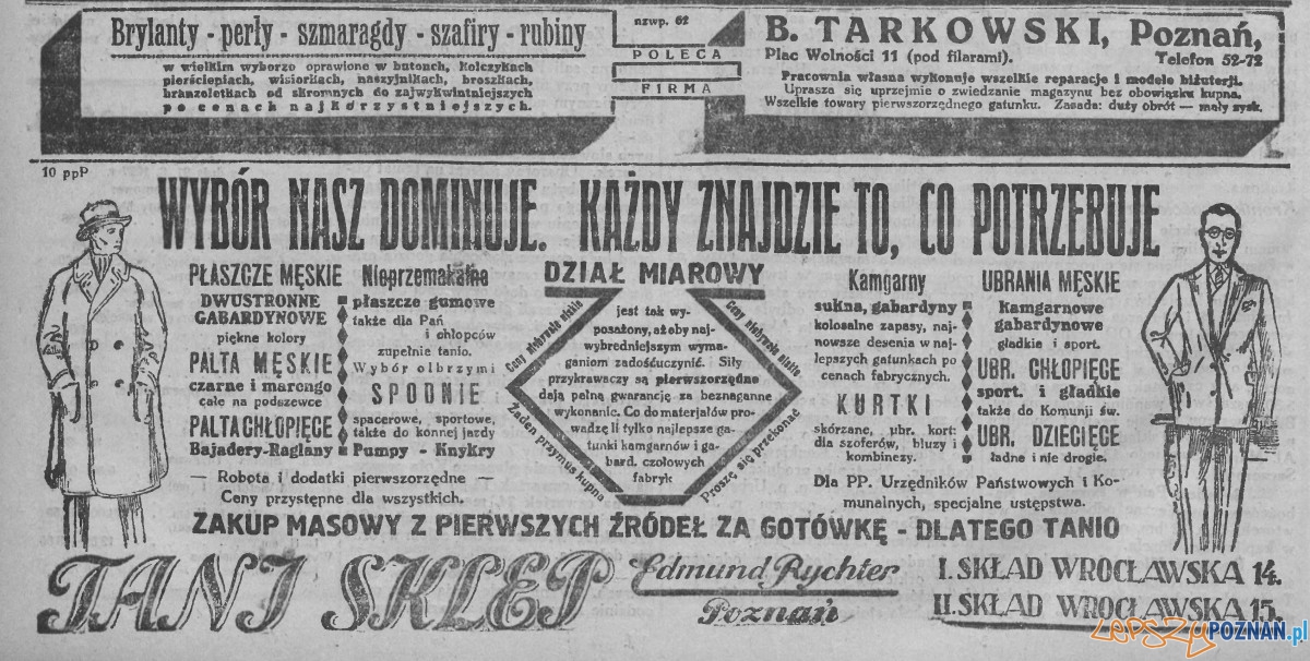 Reklama Nowy Kurjer marzec 1927 Foto: Wielkopolska Biblioteka Cyfrowa