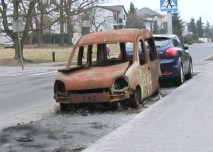 Wrak na ulicy Sarmackiej Foto: Straż Miejska