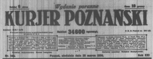 Kurjer Poznański 28.03.1926 winieta Foto: WBC