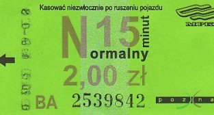 Bilet MPK 2008 Foto: Klub Miłośników Pojazdów Szynowych