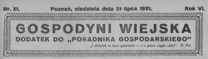 Gospodyni Wiejska 31.07.1921 Foto: WBC