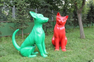 Figury psa i kota ukryte w Poznaniu Foto: Schronisko dla zwierząt w Poznaniu