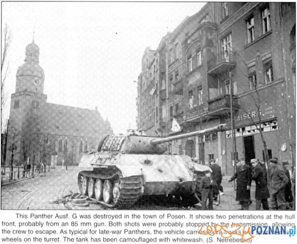 Czołg przy Rynku Wildeckim 1945