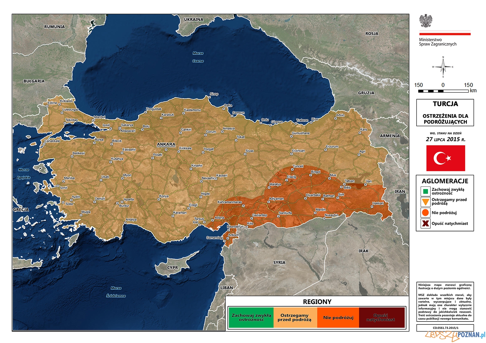 Turcja – aktualizacja ostrzeżenia dla podróżujących - 27.07.2015