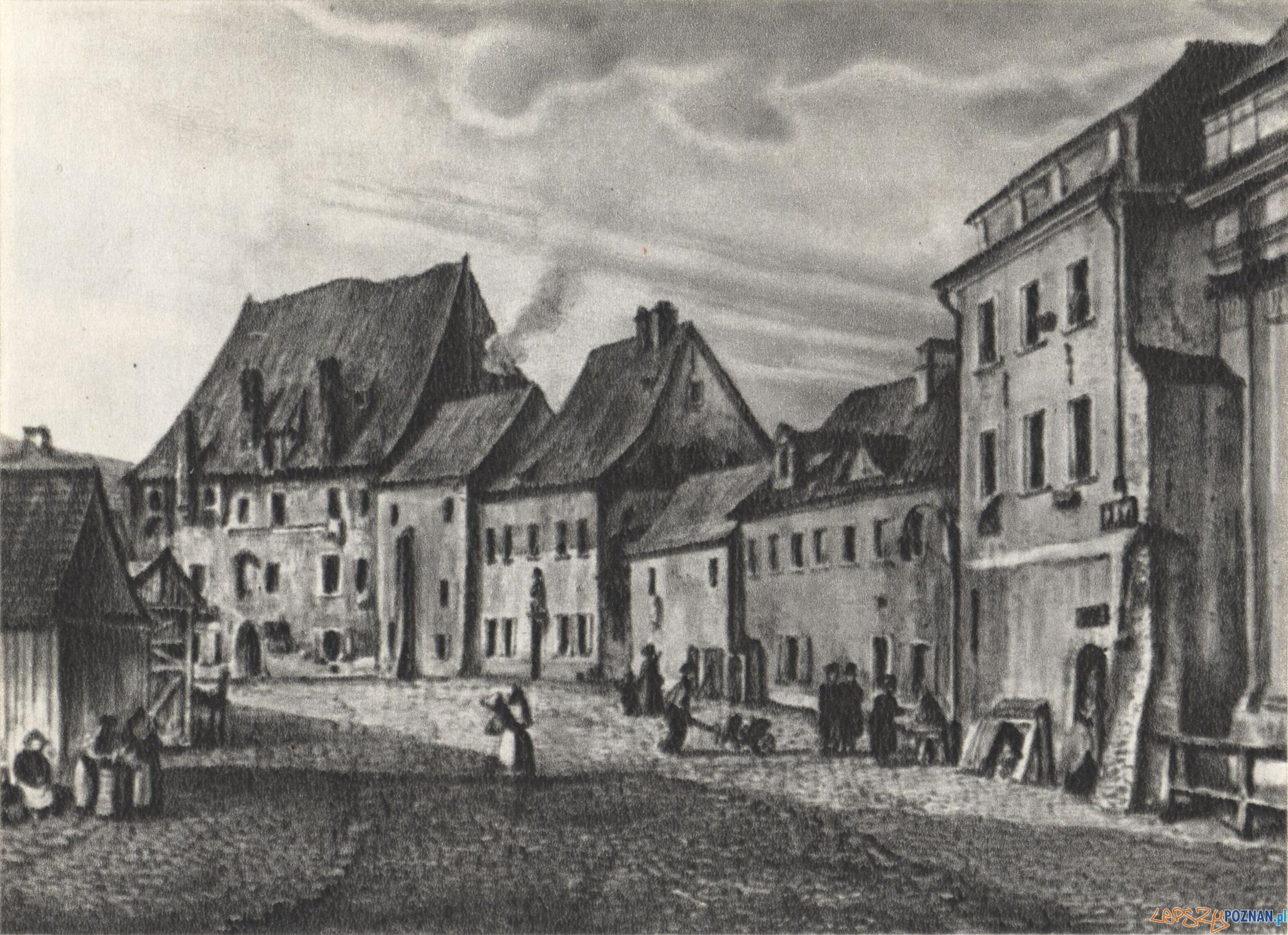 Nowy-Rynek - dzisiejszy Plac Kolegiacki1835-1845 Foto: Kajetan Wincenty Kielisiński, Nowy-Rynek - dzisiejszy Plac Kolegiacki1835-1845