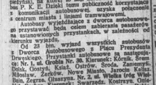 Otwarcie dworca PKS 23.11.1932 Dziennik Poznański