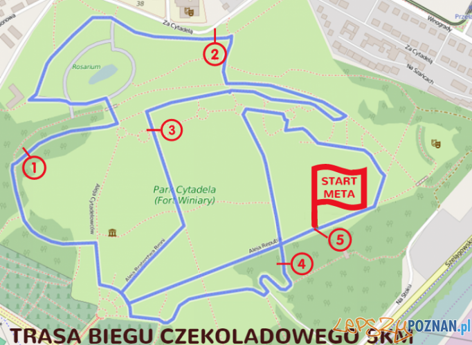 Bieg czekoladowy 2016 - trasa