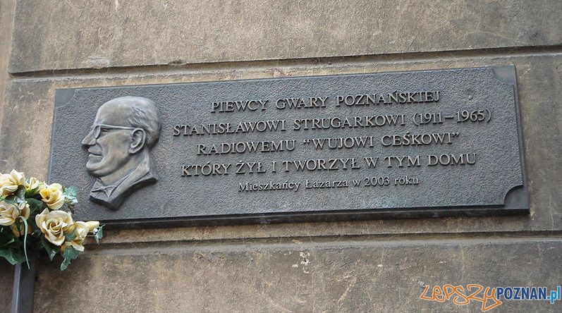 Tablica pamiątkowa Stanisława Strugarka na Łazarzu