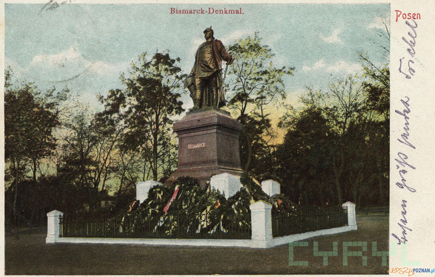Pomnik Bismarcka na dzisiejszym Placu Mickiewicza 1903-1905 