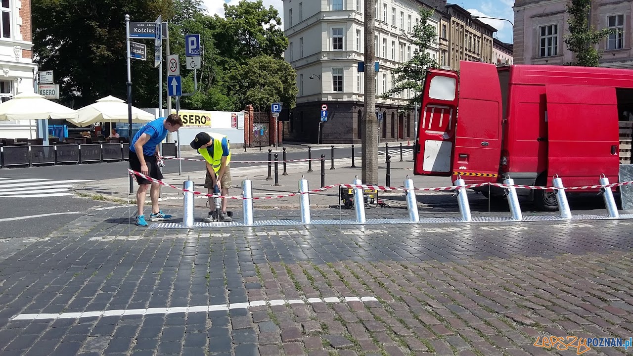 Montaż stacji rowerów miejskich, (2.07.2016)