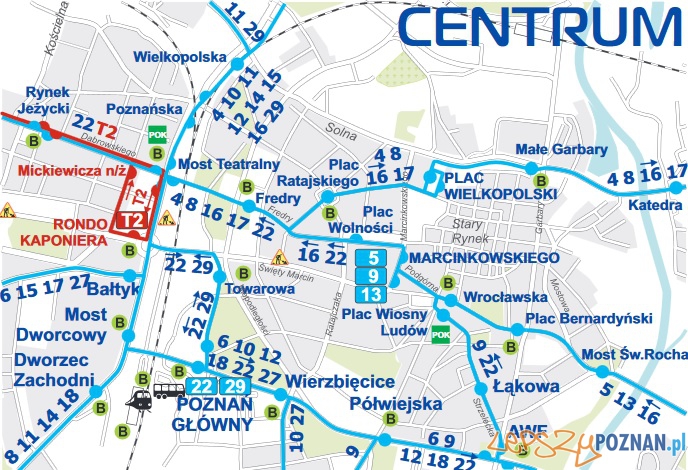 Tramwaje w centrum - lipiec 2016