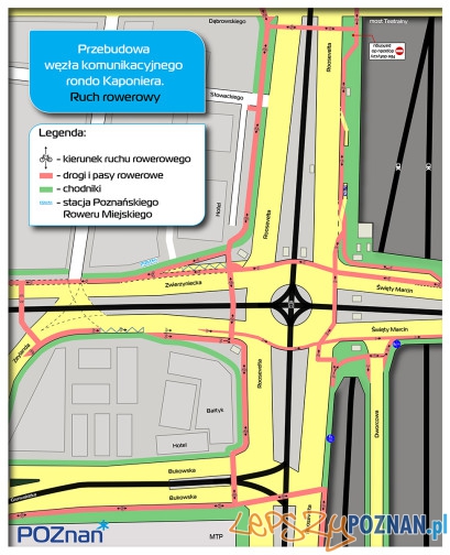 Kaponiera - schemat drog rowerowych