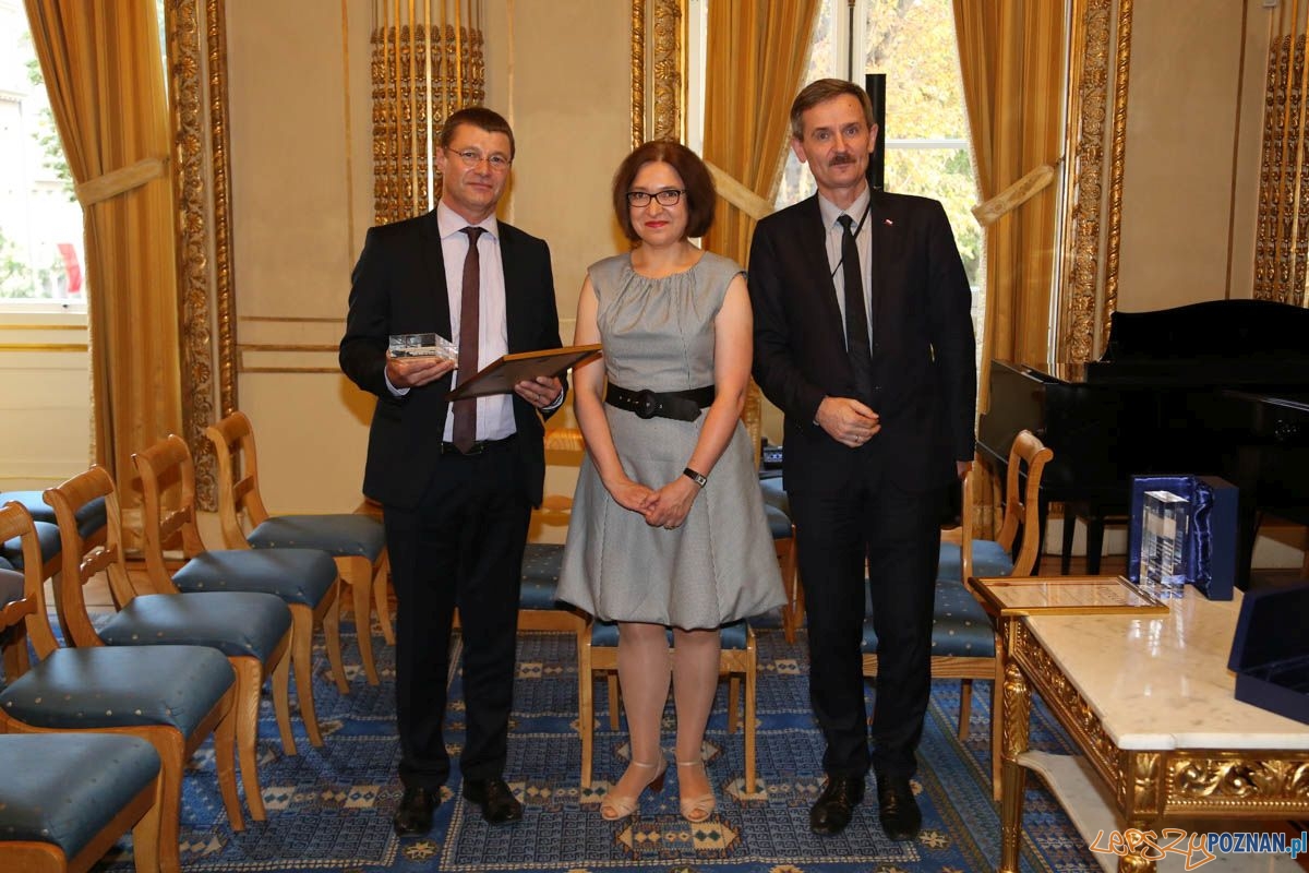 Christian Weintz, Dyrektor Generalny Solaris France, Katarzyna Kuza, Pierwszy Sekretarz i Kierownik WPHI oraz Dariusz Wiśniewski, Ambasador RP w Paryżu.