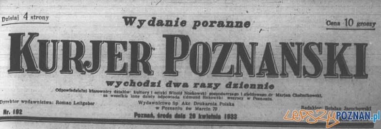 Kurjer Poznański 26.04.1933 - winieta 