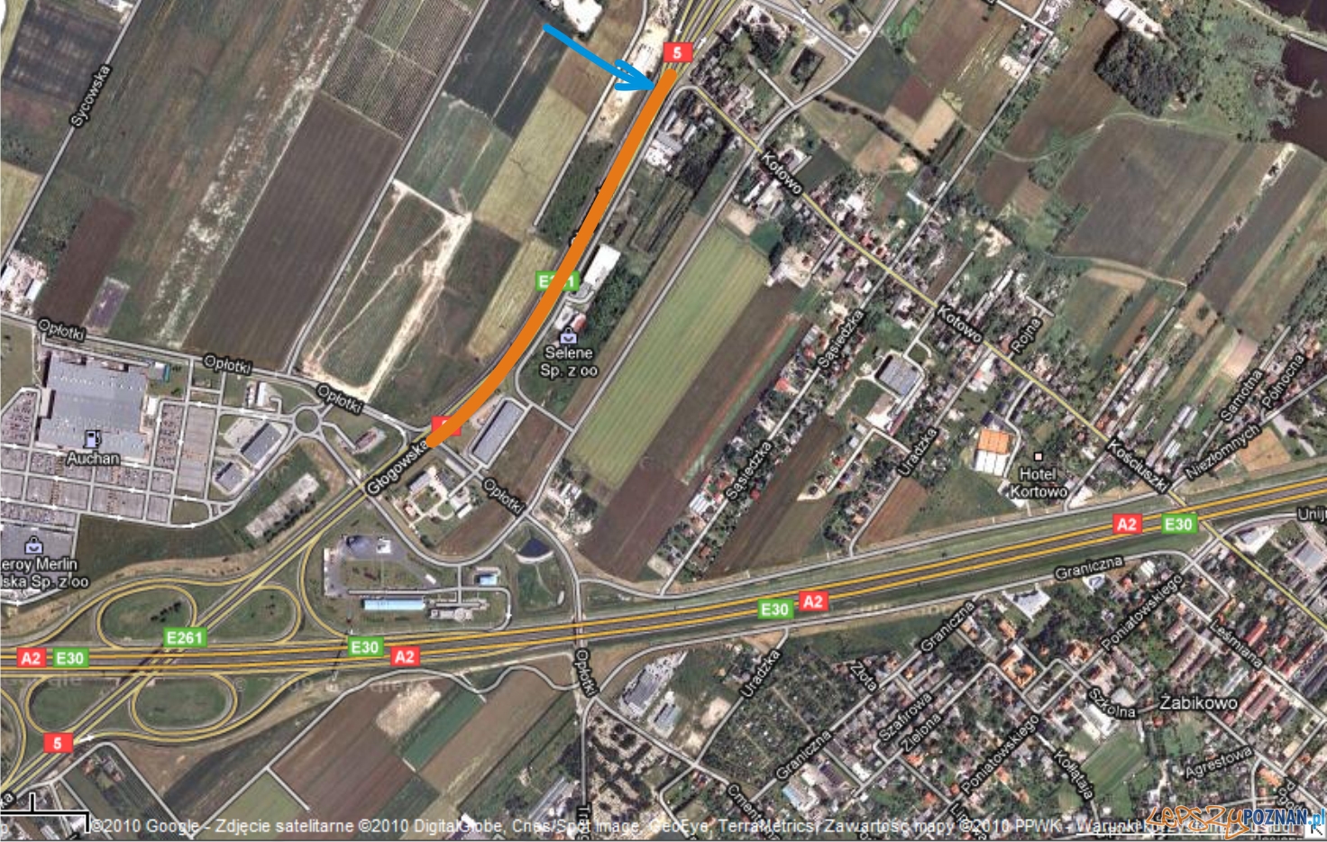 google maps - fragment remontowanej ulicy Glogowskiej Foto: google maps - fragment remontowanej ulicy Glogowskiej Foto: