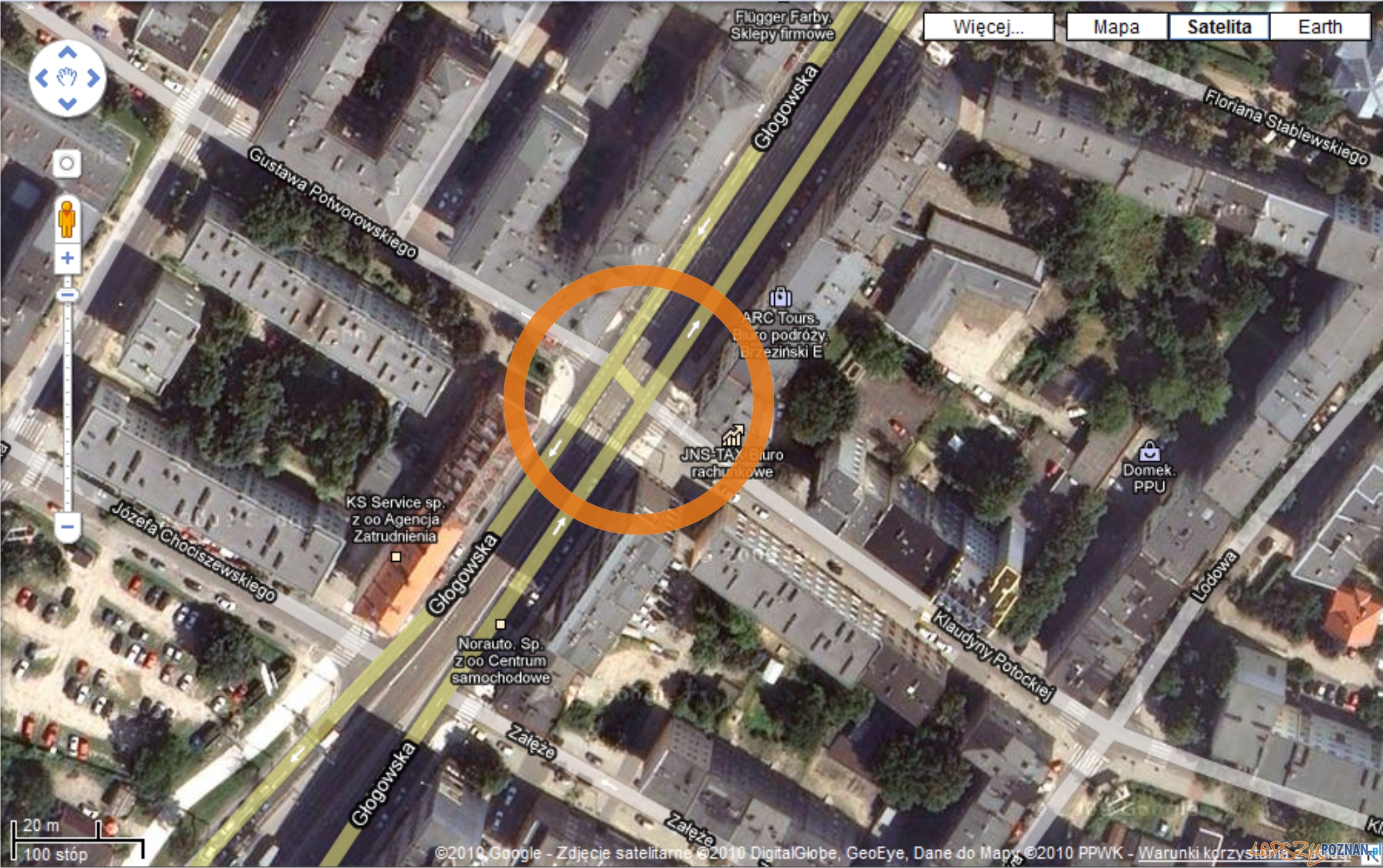 Awaria na Głogowskiej  Foto: google maps