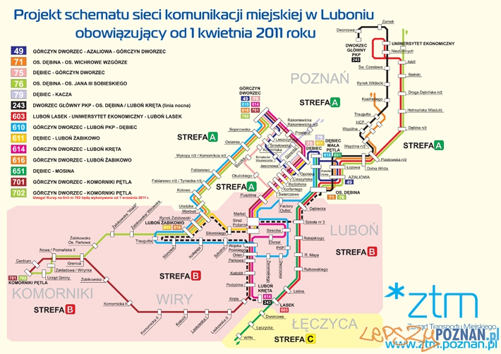 Schemat połączeń linii Luboń - Poznań  Foto: ZTM